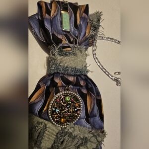 Boho Multicolor Gem Embellished Women's Tie